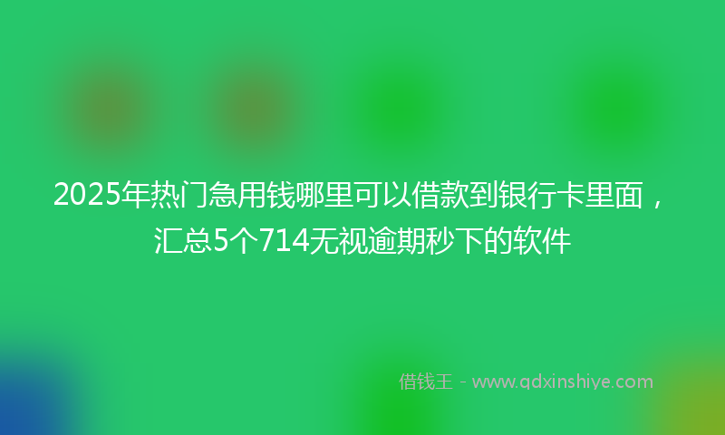 2025年热门急用钱哪里可以借款到银行卡里面，汇总5个714无视逾期秒下的软件