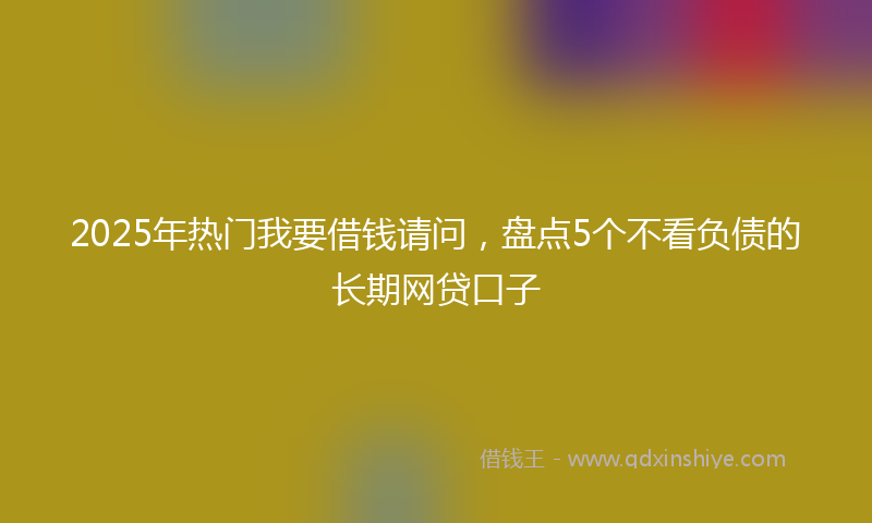 2025年热门我要借钱请问，盘点5个不看负债的长期网贷口子