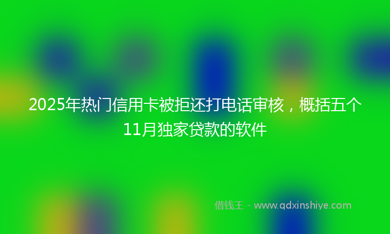 2025年热门信用卡被拒还打电话审核，概括五个11月独家贷款的软件