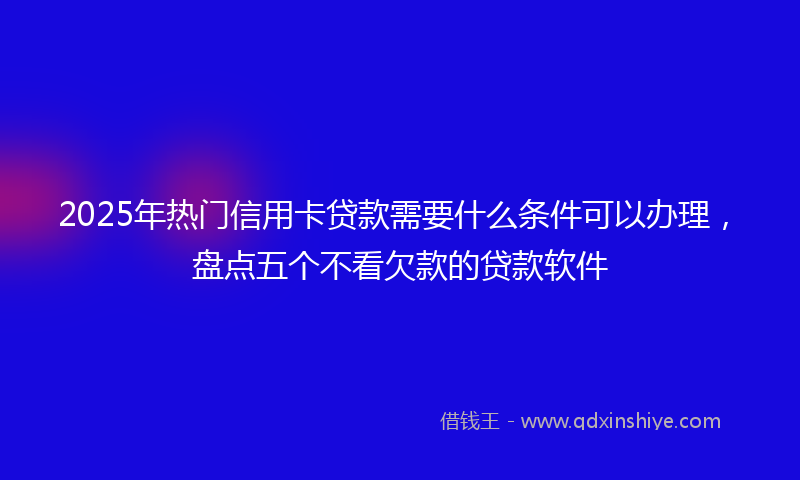 2025年热门信用卡贷款需要什么条件可以办理，盘点五个不看欠款的贷款软件
