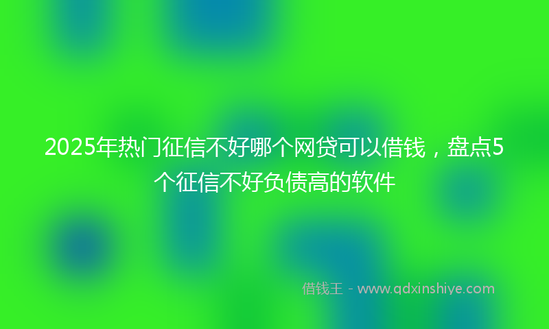 2025年热门征信不好哪个网贷可以借钱，盘点5个征信不好负债高的软件