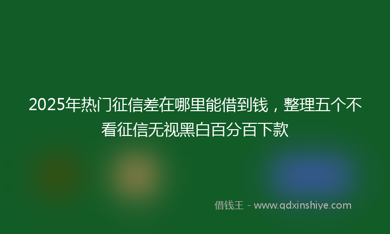 2025年热门征信差在哪里能借到钱，整理五个不看征信无视黑白百分百下款