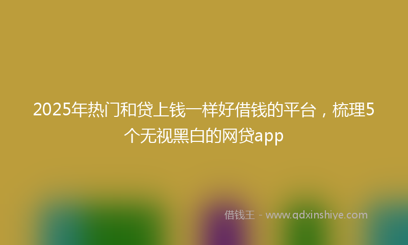 2025年热门和贷上钱一样好借钱的平台，梳理5个无视黑白的网贷app