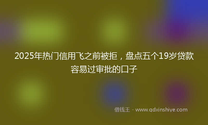 2025年热门信用飞之前被拒，盘点五个19岁贷款容易过审批的口子
