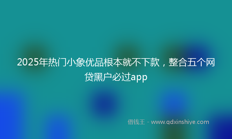 2025年热门小象优品根本就不下款，整合五个网贷黑户必过app