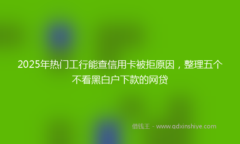2025年热门工行能查信用卡被拒原因，整理五个不看黑白户下款的网贷