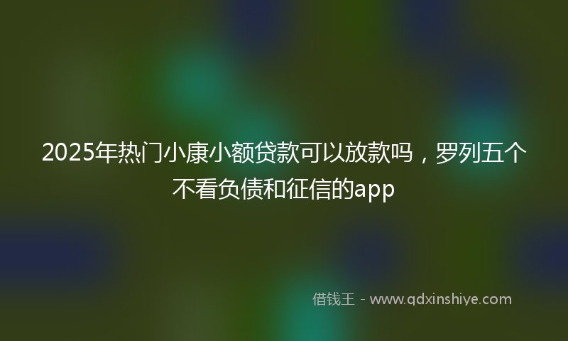2025年热门小康小额贷款可以放款吗，罗列五个不看负债和征信的app