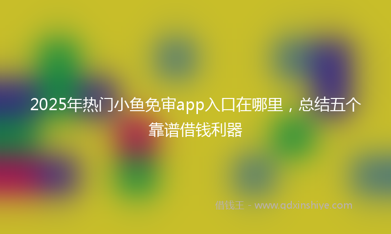 2025年热门小鱼免审app入口在哪里，总结五个靠谱借钱利器