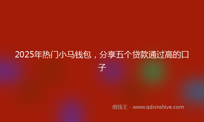 2025年热门小马钱包，分享五个贷款通过高的口子