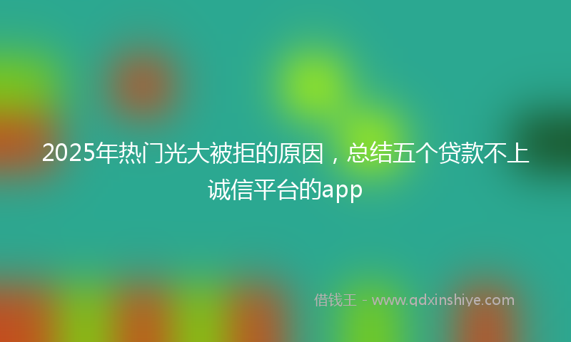 2025年热门光大被拒的原因，总结五个贷款不上诚信平台的app
