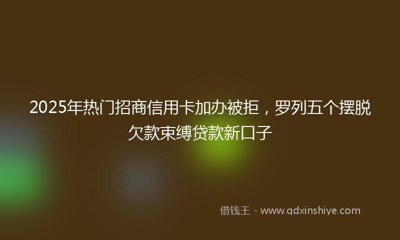 2025年热门招商信用卡加办被拒，罗列五个摆脱欠款束缚贷款新口子