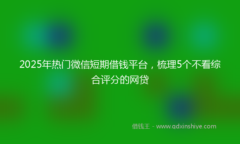 2025年热门微信短期借钱平台，梳理5个不看综合评分的网贷