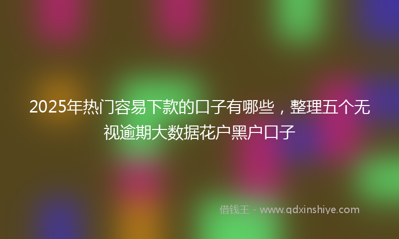2025年热门容易下款的口子有哪些，整理五个无视逾期大数据花户黑户口子