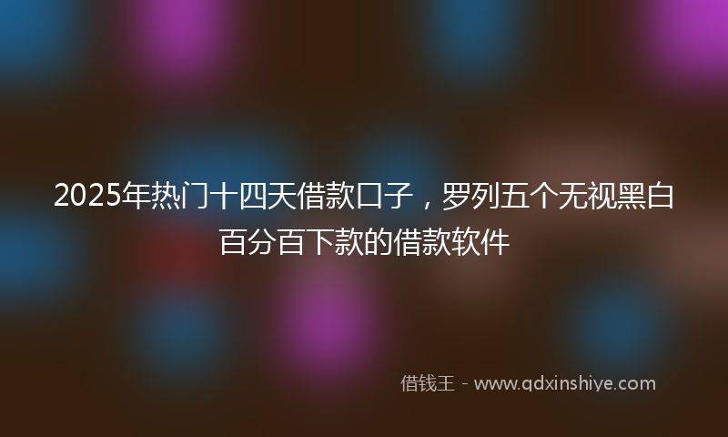 2025年热门十四天借款口子，罗列五个无视黑白百分百下款的借款软件