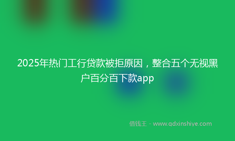 2025年热门工行贷款被拒原因，整合五个无视黑户百分百下款app