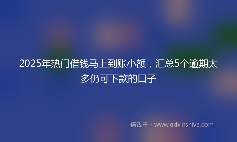 2025年热门借钱马上到账小额，汇总5个逾期太多仍可下款的口子