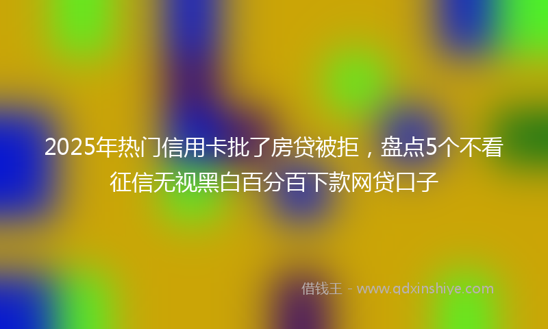 2025年热门信用卡批了房贷被拒，盘点5个不看征信无视黑白百分百下款网贷口子