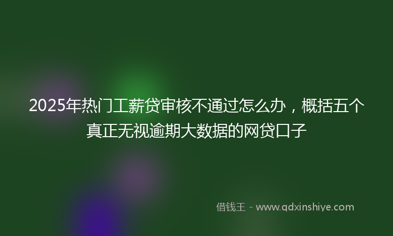 2025年热门工薪贷审核不通过怎么办，概括五个真正无视逾期大数据的网贷口子