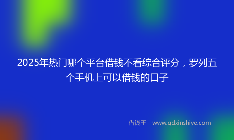 2025年热门哪个平台借钱不看综合评分，罗列五个手机上可以借钱的口子