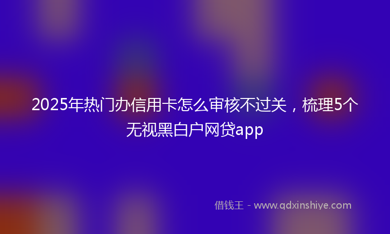 2025年热门办信用卡怎么审核不过关，梳理5个无视黑白户网贷app