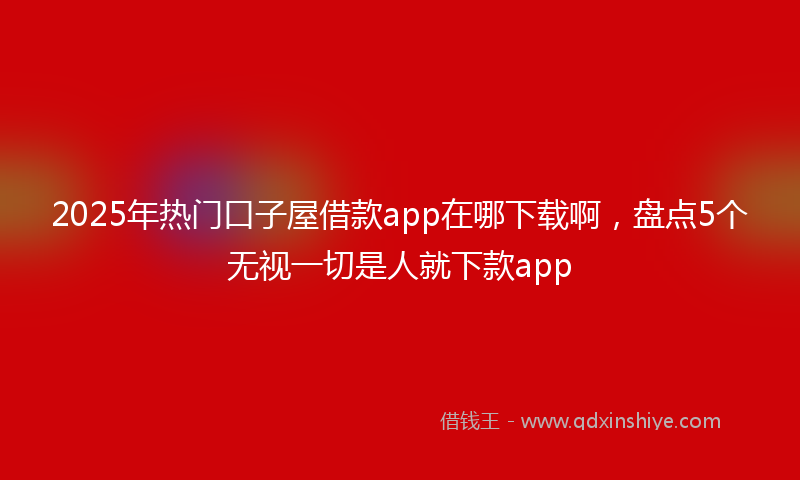 2025年热门口子屋借款app在哪下载啊，盘点5个无视一切是人就下款app