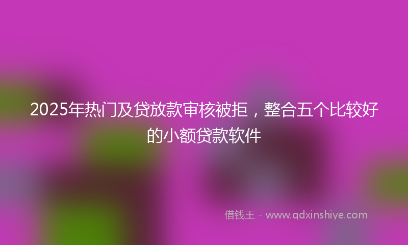 2025年热门及贷放款审核被拒，整合五个比较好的小额贷款软件