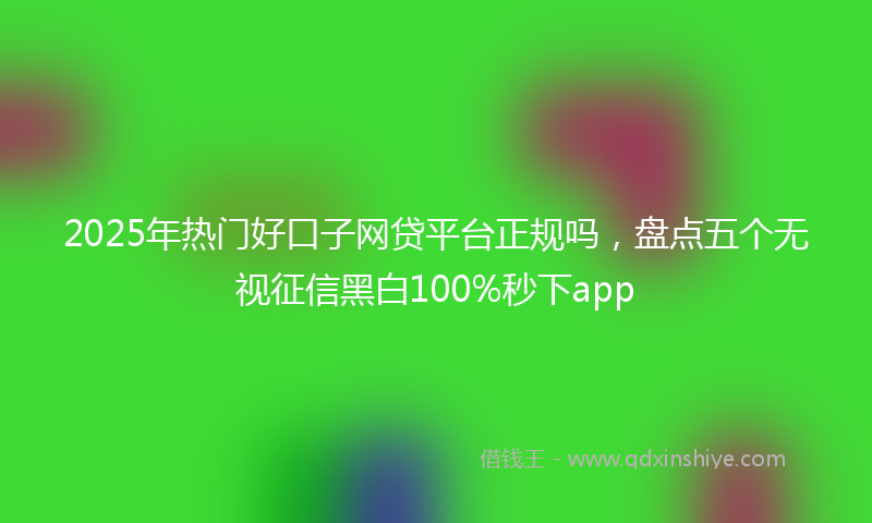 2025年热门好口子网贷平台正规吗，盘点五个无视征信黑白100%秒下app