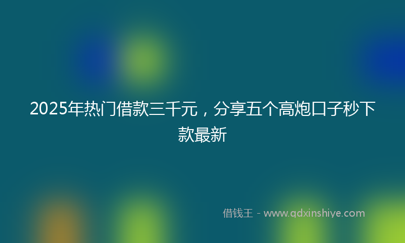 2025年热门借款三千元，分享五个高炮口子秒下款最新