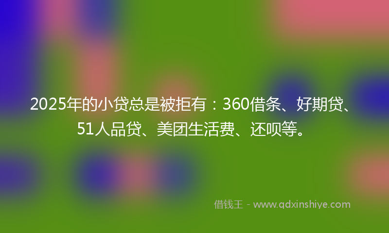 2025年的小贷总是被拒有：360借条、好期贷、51人品贷、美团生活费、还呗等。