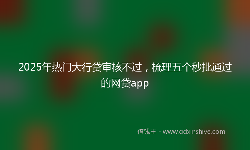 2025年热门大行贷审核不过，梳理五个秒批通过的网贷app