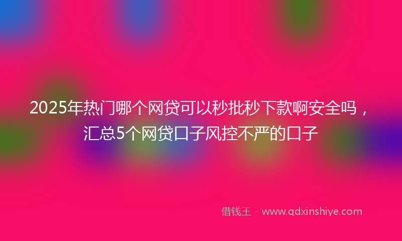 2025年热门哪个网贷可以秒批秒下款啊安全吗，汇总5个网贷口子风控不严的口子