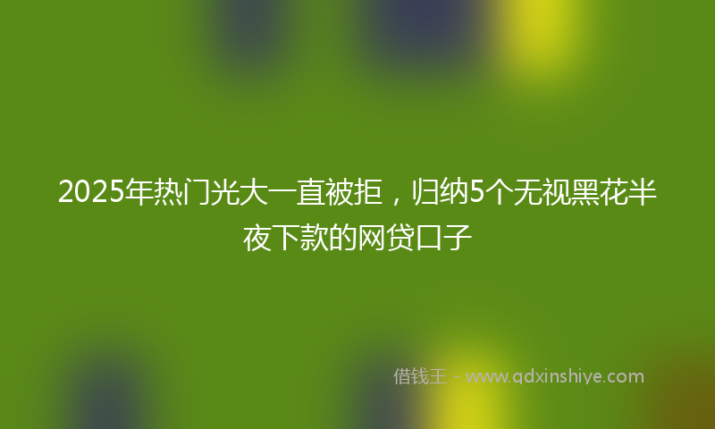 2025年热门光大一直被拒，归纳5个无视黑花半夜下款的网贷口子