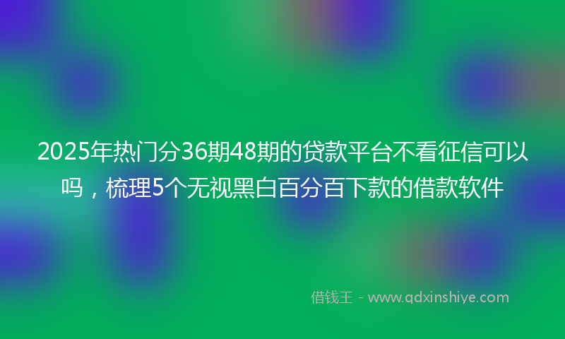 2025年热门分36期48期的贷款平台不看征信可以吗，梳理5个无视黑白百分百下款的借款软件