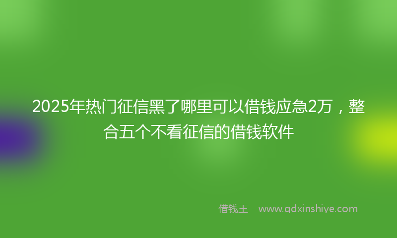 2025年热门征信黑了哪里可以借钱应急2万，整合五个不看征信的借钱软件