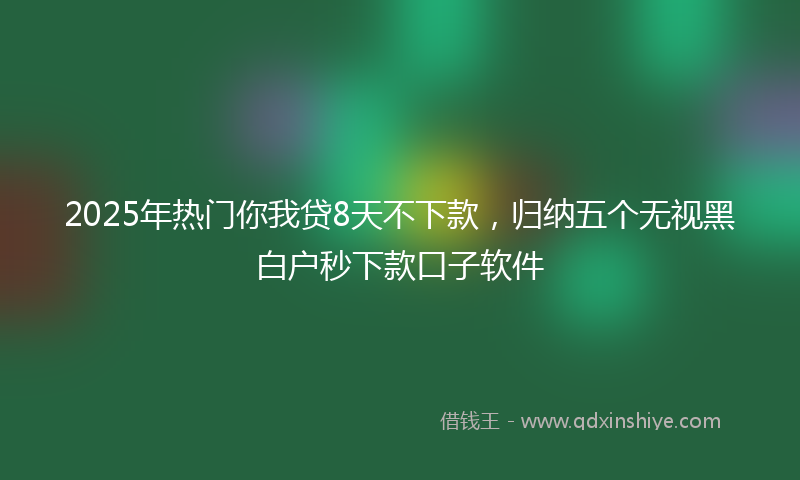 2025年热门你我贷8天不下款，归纳五个无视黑白户秒下款口子软件