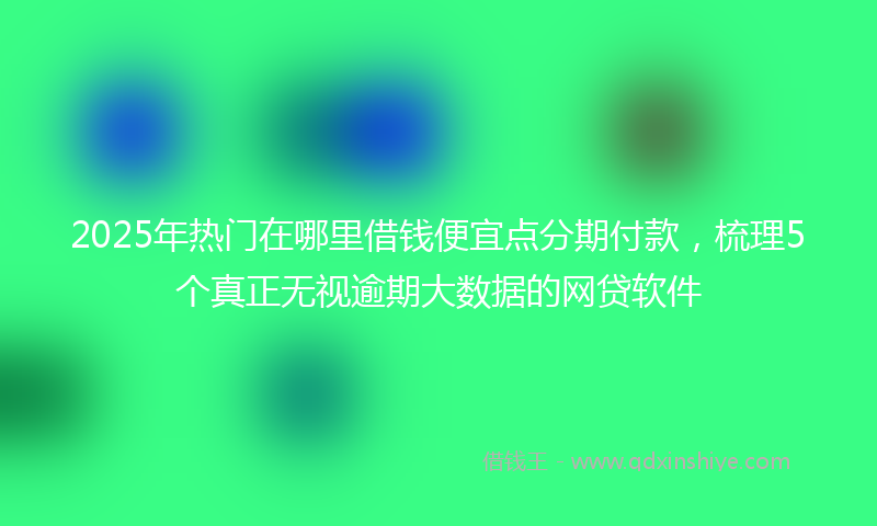 2025年热门在哪里借钱便宜点分期付款，梳理5个真正无视逾期大数据的网贷软件