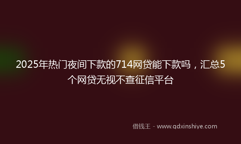2025年热门夜间下款的714网贷能下款吗，汇总5个网贷无视不查征信平台