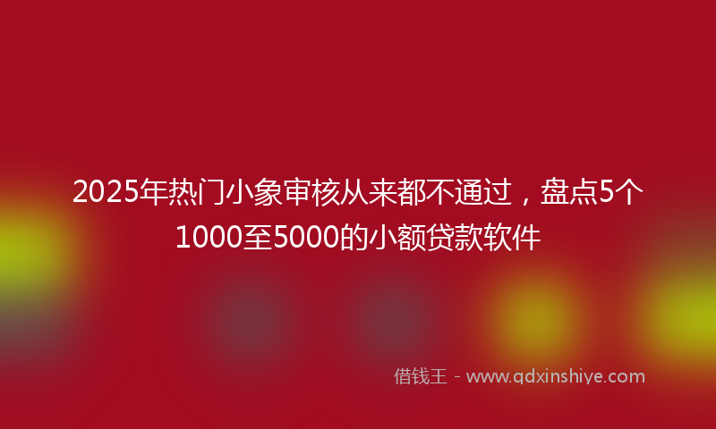 2025年热门小象审核从来都不通过，盘点5个1000至5000的小额贷款软件