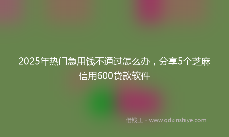 2025年热门急用钱不通过怎么办，分享5个芝麻信用600贷款软件