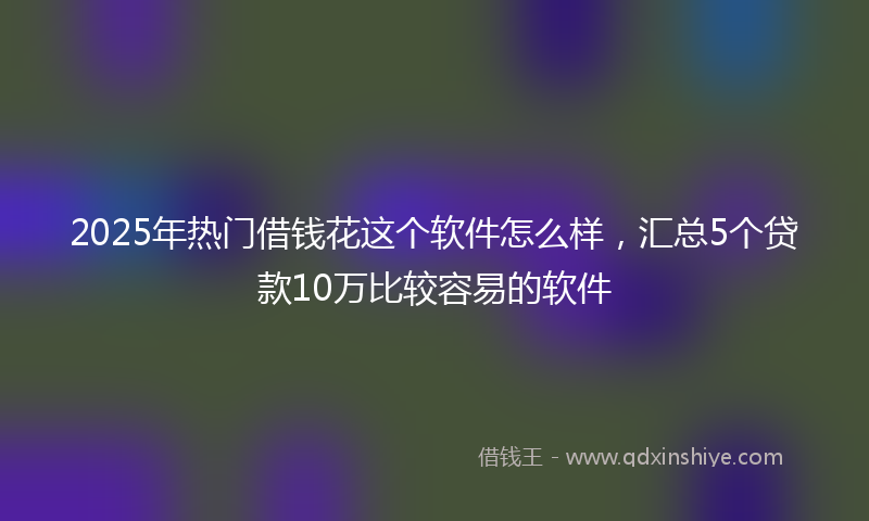 2025年热门借钱花这个软件怎么样，汇总5个贷款10万比较容易的软件