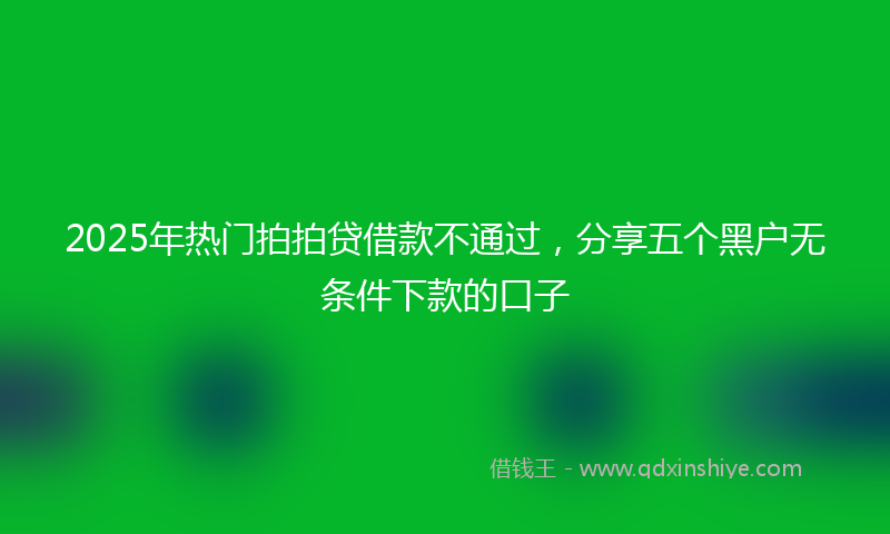 2025年热门拍拍贷借款不通过，分享五个黑户无条件下款的口子