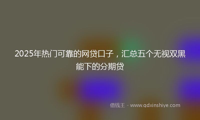 2025年热门可靠的网贷口子，汇总五个无视双黑能下的分期贷