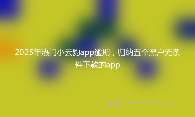 2025年热门小云豹app逾期，归纳五个黑户无条件下款的app