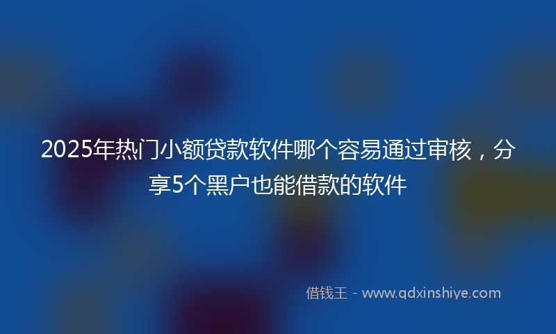 2025年热门小额贷款软件哪个容易通过审核，分享5个黑户也能借款的软件