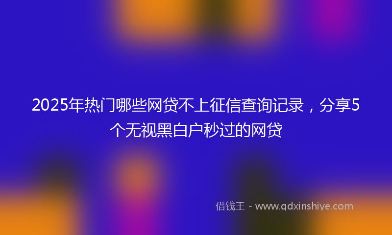 2025年热门哪些网贷不上征信查询记录，分享5个无视黑白户秒过的网贷