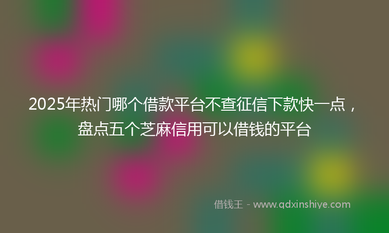 2025年热门哪个借款平台不查征信下款快一点，盘点五个芝麻信用可以借钱的平台