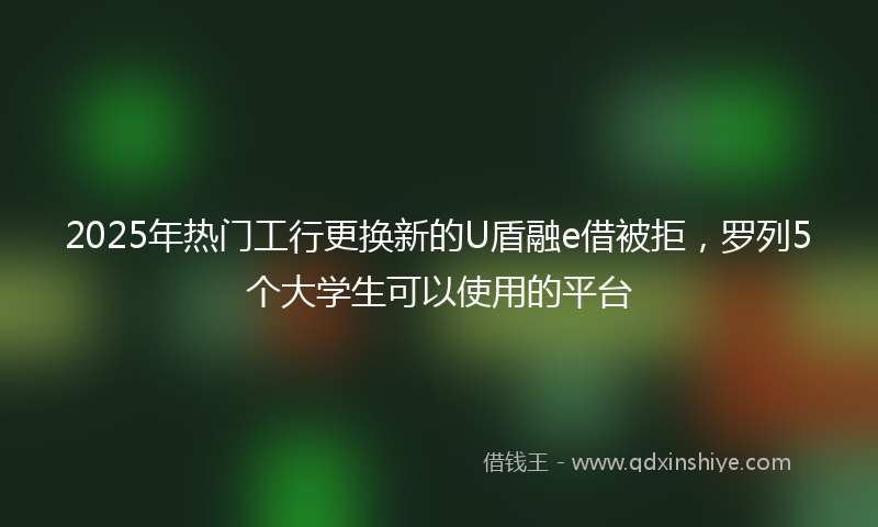 2025年热门工行更换新的U盾融e借被拒，罗列5个大学生可以使用的平台