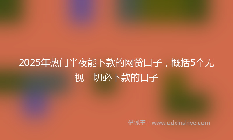 2025年热门半夜能下款的网贷口子，概括5个无视一切必下款的口子