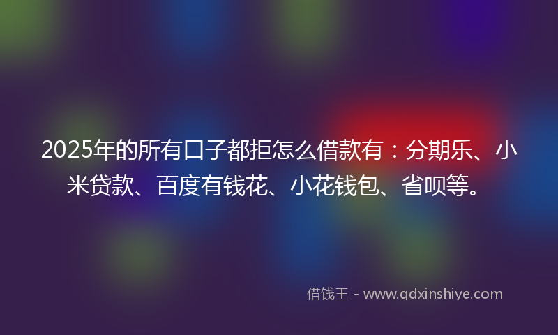 2025年的所有口子都拒怎么借款有：分期乐、小米贷款、百度有钱花、小花钱包、省呗等。