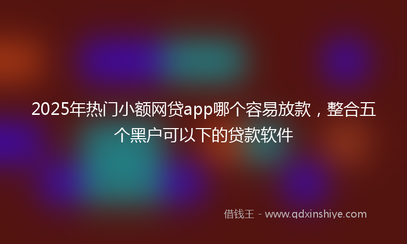 2025年热门小额网贷app哪个容易放款，整合五个黑户可以下的贷款软件